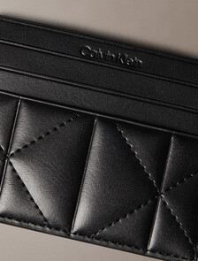 Quilted RFID Emblem Logo Cardholder, Black, hi-res