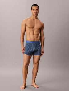 Ultra Soft Modal Slim Boxer, Ladder Check Poseidon Blue, hi-res