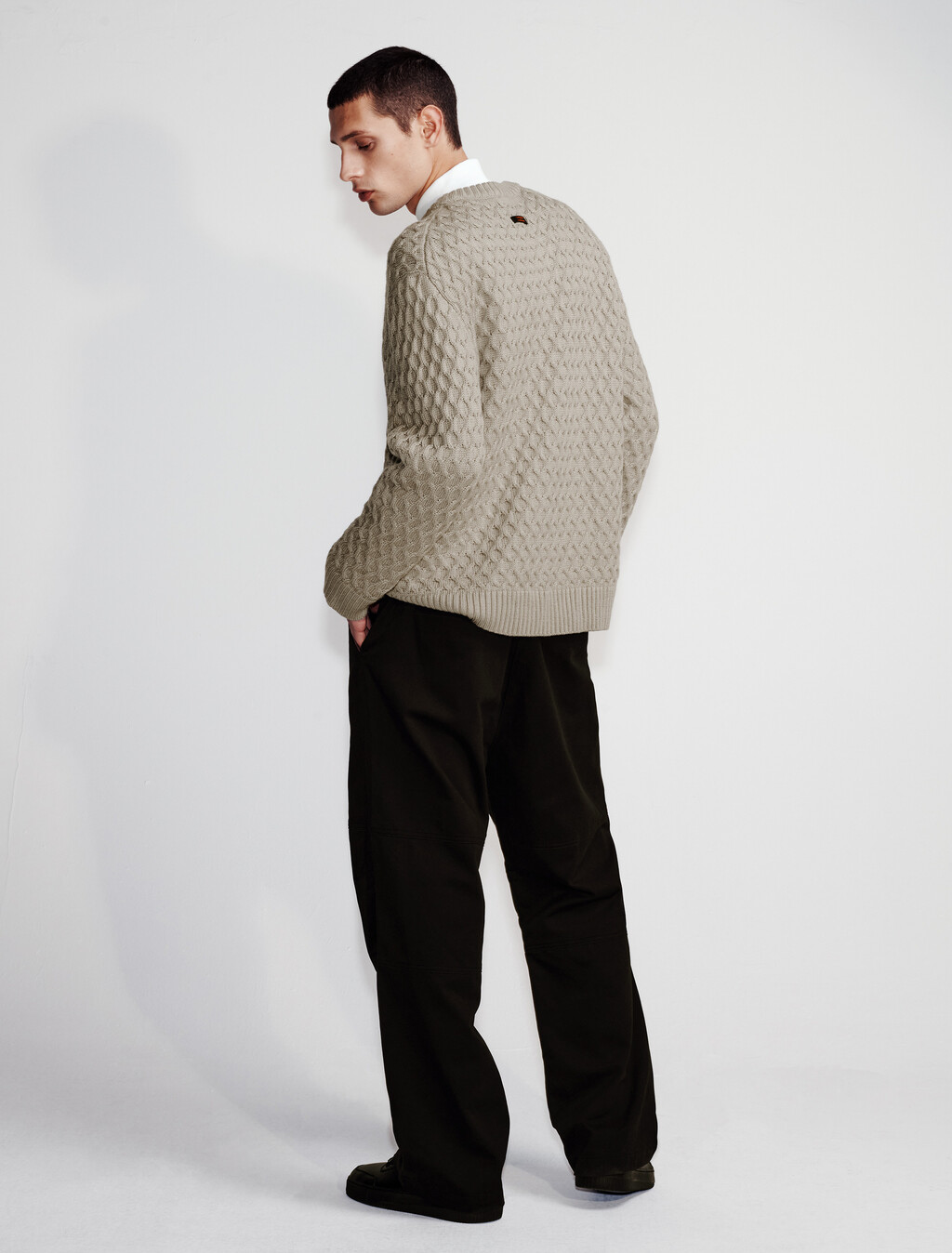 Wide Leg Chinos, Black, hi-res