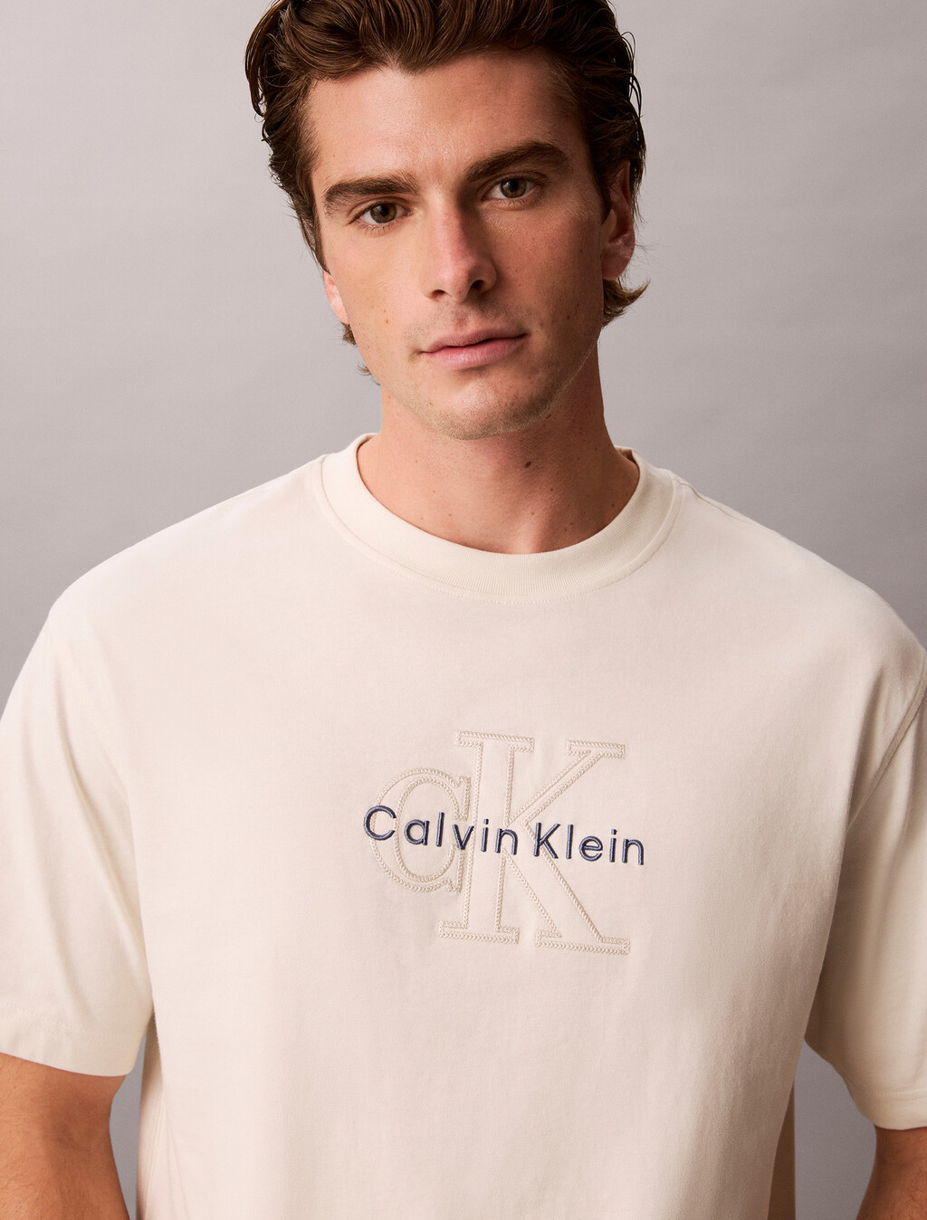 Relaxed Logo Appliqu&eacute; T-shirt, Tofu, hi-res
