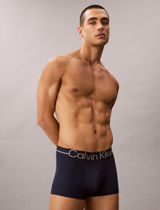 Icon Microfiber Stretch Metallic Low Rise Trunk, Blue Shadow, hi-res