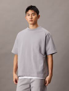 Premium Terry Crewneck Tee, Lilac Gray, hi-res