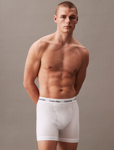 Cotton Stretch 貼身四角褲（3 件組）, White, hi-res