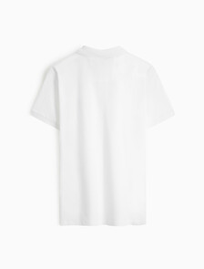 Ck 徽章修身光滑棉質 Polo 衫, Bright White, hi-res