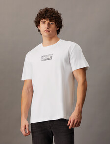 Concrete Monogram Print Regular Tee, Bright White, hi-res