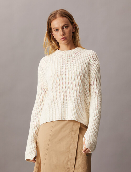 Chunky Cage Yarn Knit Pullover Sweater
