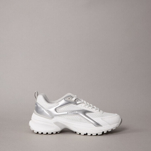 Mixed Material Runner Sneakers Bright White/Silver