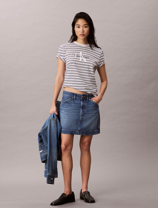Striped Monogram Logo T-Shirt