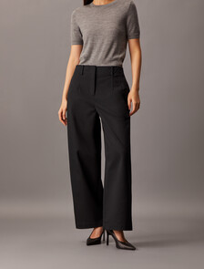 Cotton Chino Relaxed Trousers, Black Beauty, hi-res