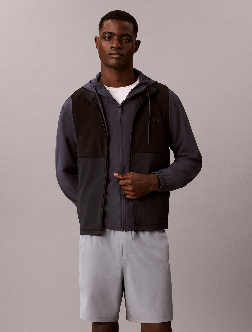 Water-Repellent Performance Gym Shorts, Grey Thunder, hi-res