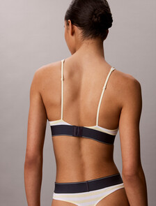 Monogram 圖案彈性超細纖維三角胸罩, CENT STRIPE ANISE FLOWER, hi-res