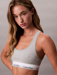 Lightly Lined Bralette - Icon Cotton Modal, Grey Heather, hi-res