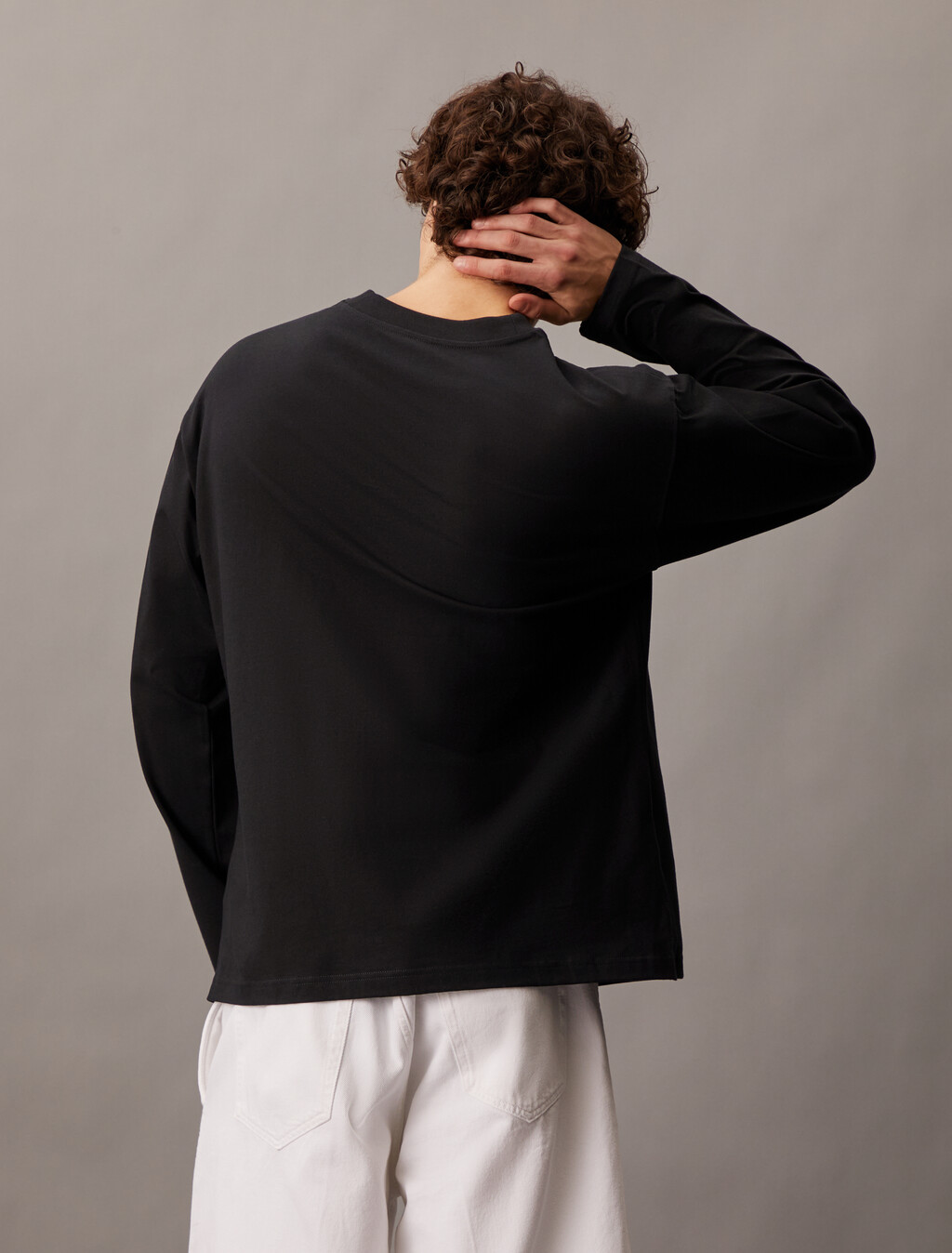 Institutional Logo Long Sleeve Tee, Ck Black, hi-res