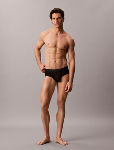 CK Black Microfiber Stretch Hip Brief, Black, hi-res