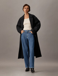 義大利布邊 90 年代直筒牛仔褲, Denim Dark, hi-res