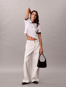 Heritage Logo Relaxed Ringer Tee, Bright White, hi-res