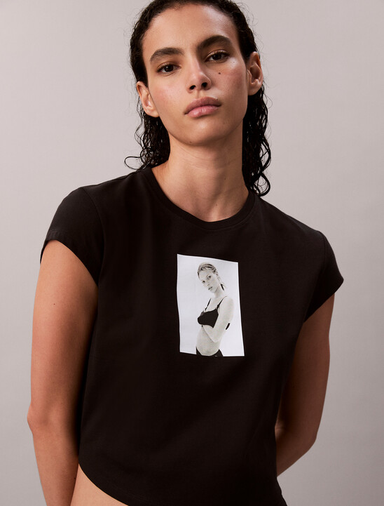 Kate Moss 圖案緊身 T 恤