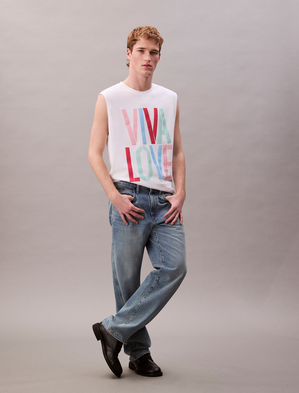 Pride Viva Love 圖案寬版背心, Bright White, hi-res