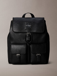 Pebbled Signature Logo Trolley Backpack, Black, hi-res