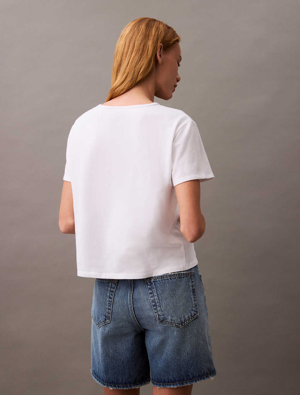 手寫風標誌修身 T 恤, Brilliant White, hi-res