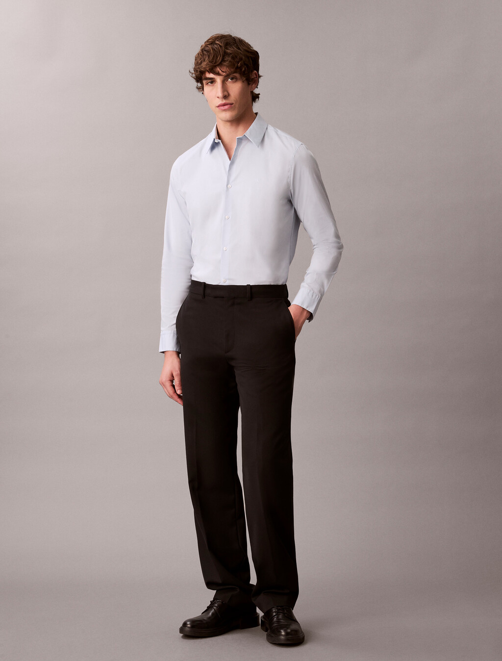 Slim Stretch Poplin Shirt, Niagara Mist, hi-res