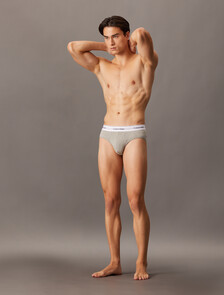2 Pack Icon Cotton Stretch Hipster Briefs, Grey Heather / Black, hi-res
