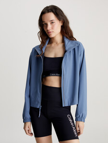 Cropped Zip Up Jacket, CERAMIC BLUE, hi-res