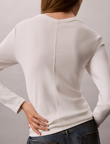 Slim Ribbed Cotton Cardigan, Bright White, hi-res