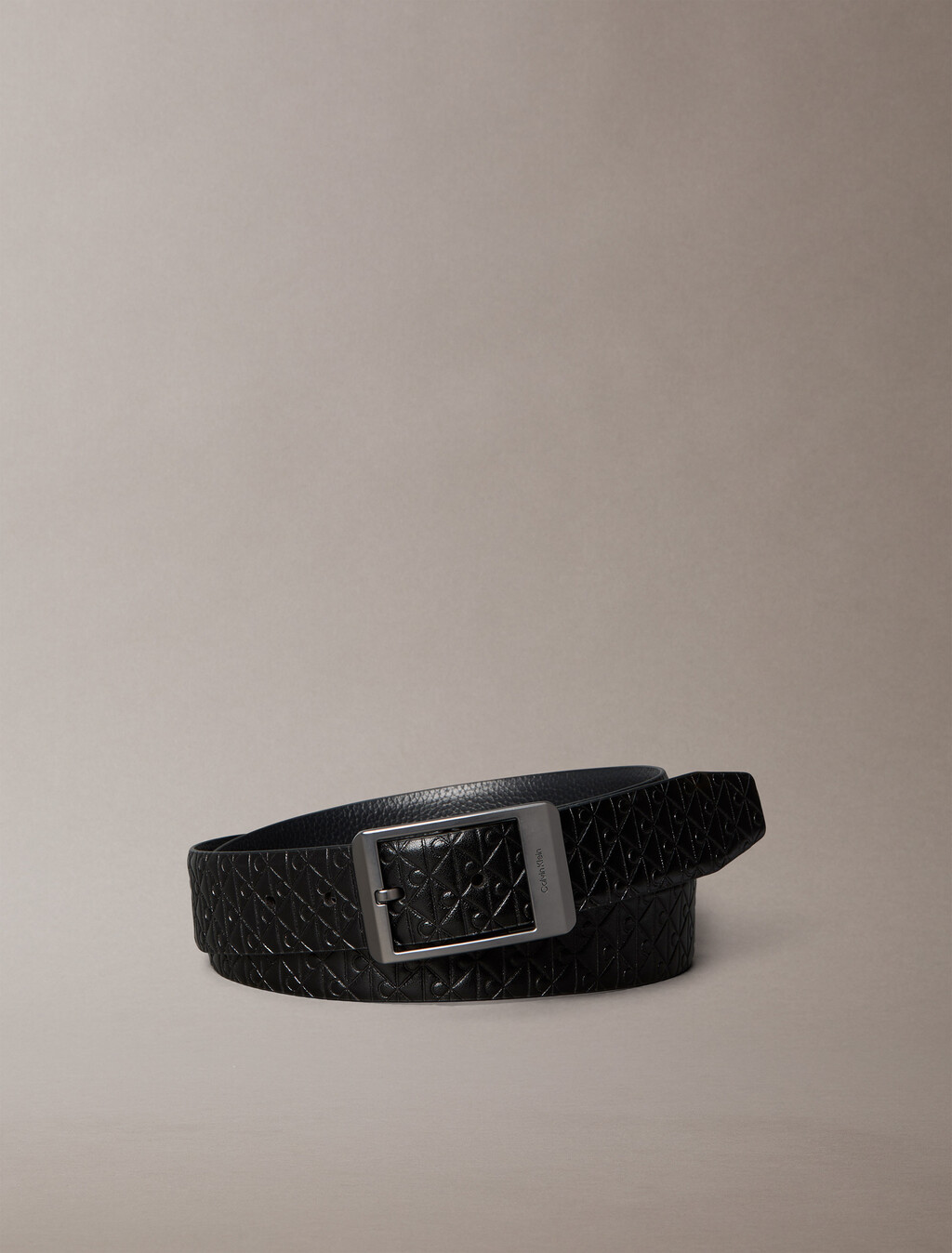 CK Faceted 雙面腰帶, Black  AOP / Black / Matte Gunmetal, hi-res