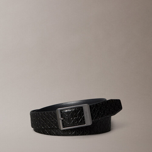 CK Faceted 雙面腰帶 Black AOP / Black / Matte Gunmetal