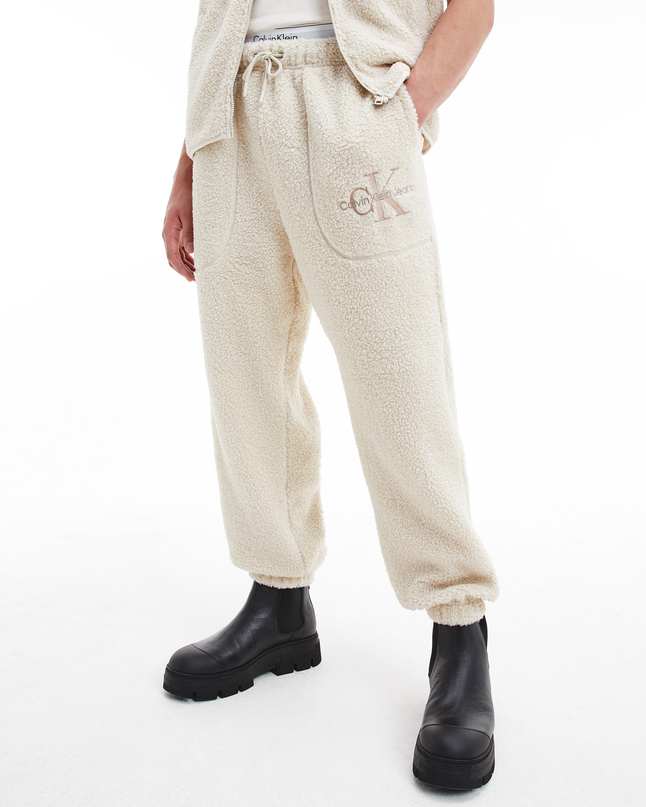 Calvin klein white sweatpants clearance
