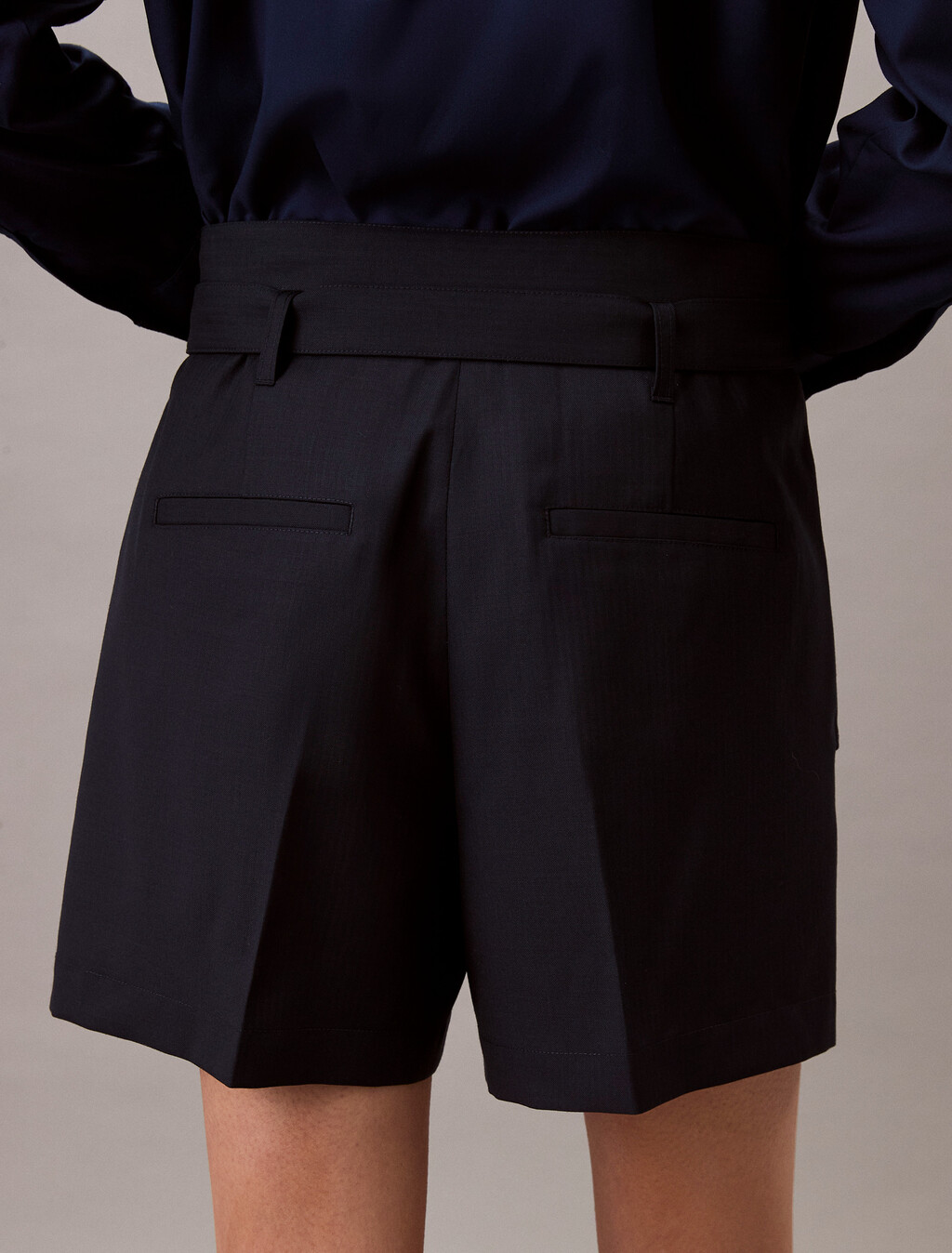 Herringbone Utility Belted Short, Dark Sapphire, hi-res