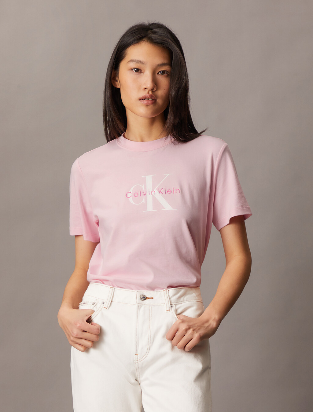 Monogram T-shirt, Pastel Pink, hi-res