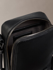Emblem Hardware Crossbody Phone Bag, Black, hi-res