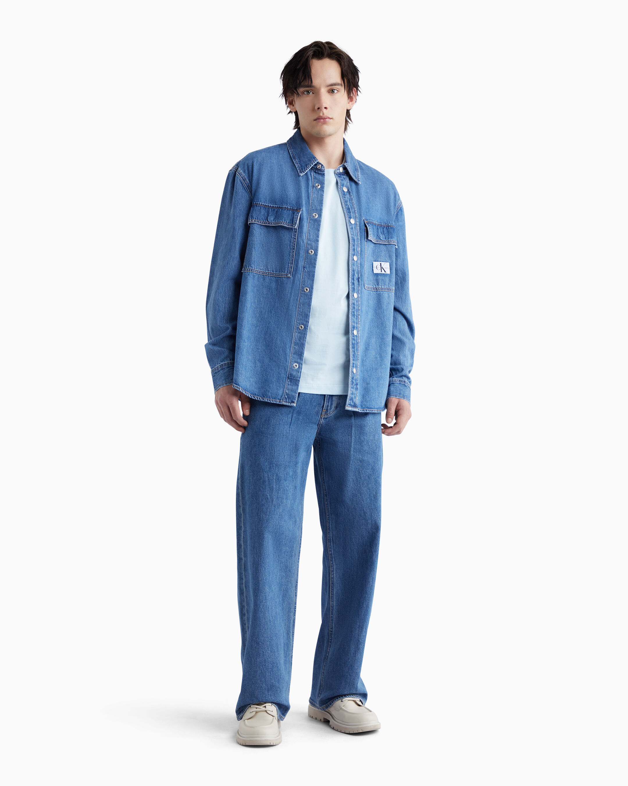 Calvin klein clearance black denim shirt