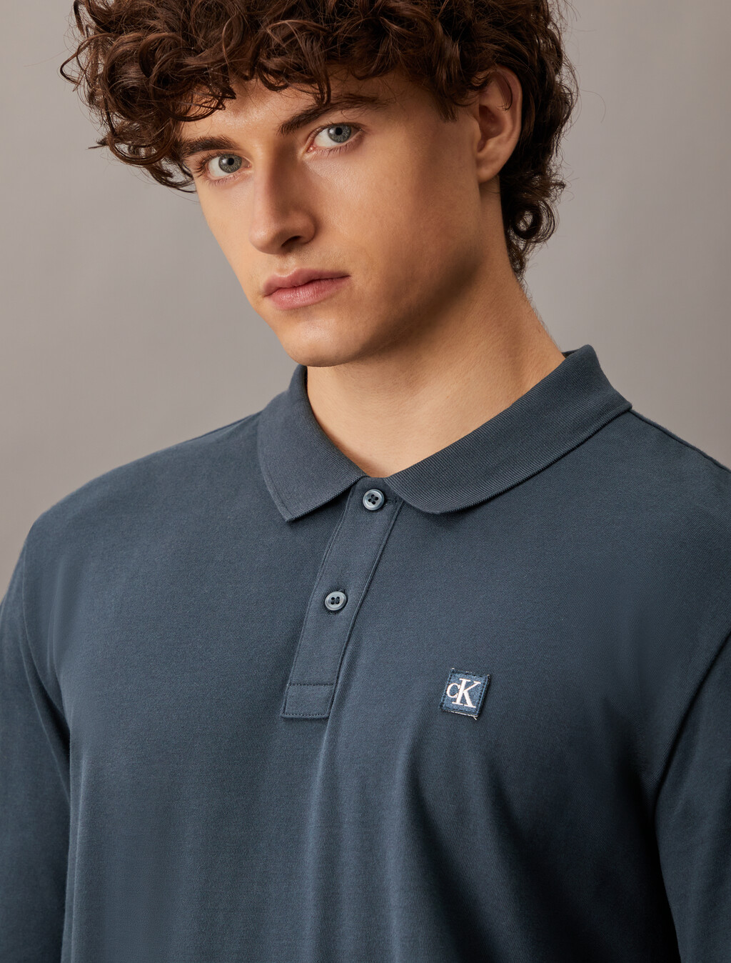 CK 徽章標準版型 Polo 衫, Ink, hi-res