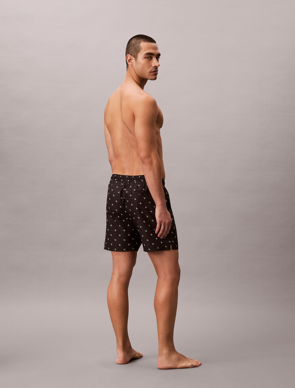 Solid Swim Shorts, 17496 DIAMOND LOGO BLACK, hi-res