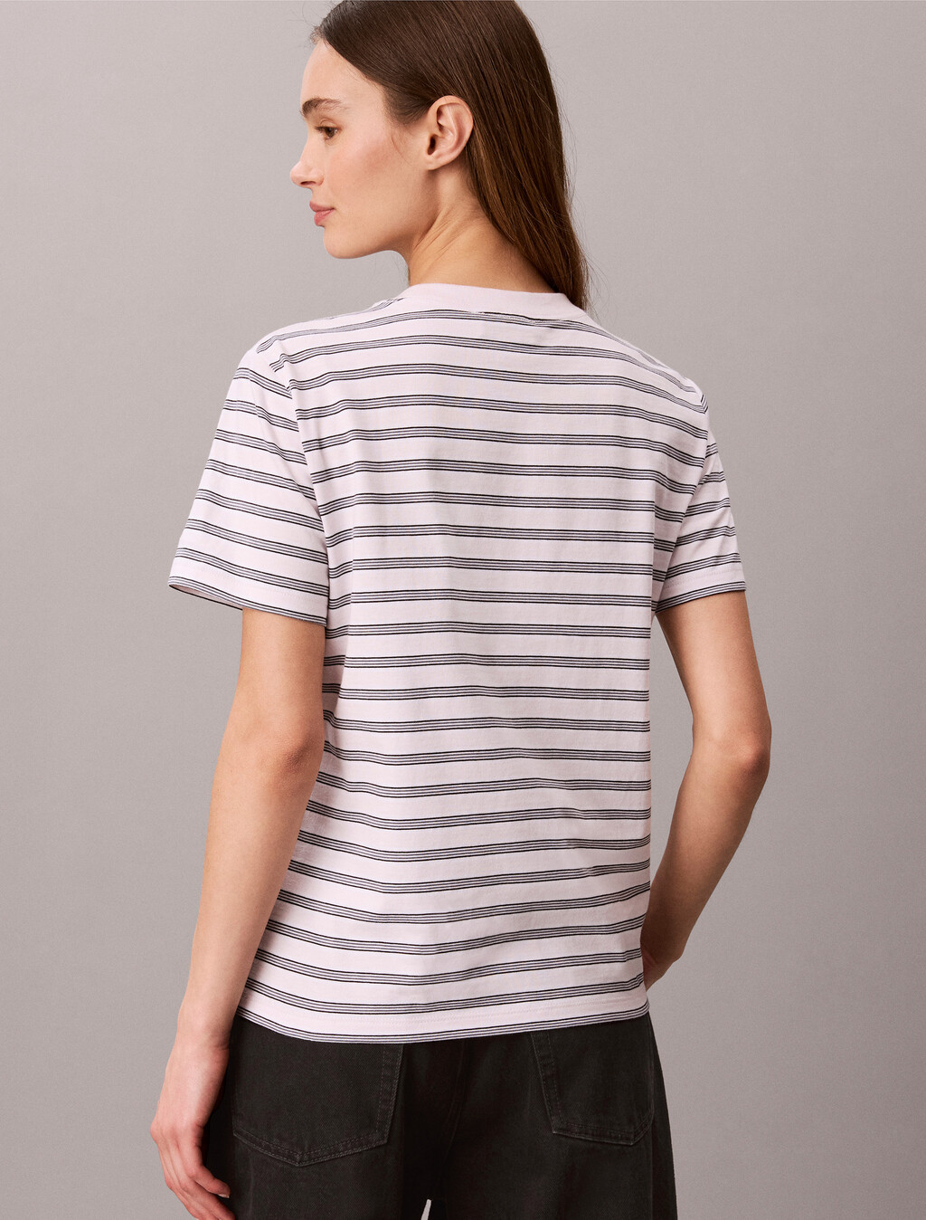 Striped Monogram Logo T-Shirt, Dylan Stripe Crystal Blush, hi-res