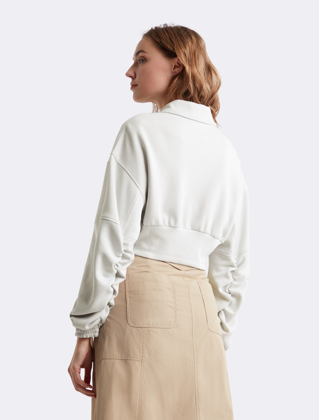 Ruched Sleeve Jacket, LUNAR ROCK, hi-res