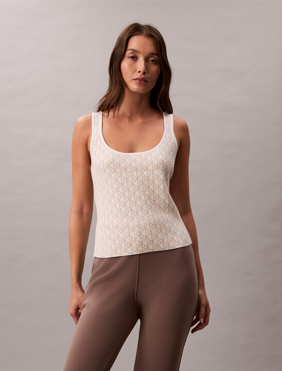 Monogram Tank Cardigan Twinset