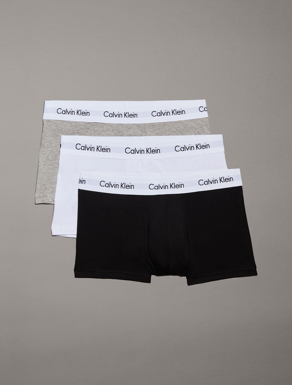 Cotton Stretch 低腰貼身短版四角褲（3 件組）, 1 Black / 1 White / 1 Grey Heather, hi-res