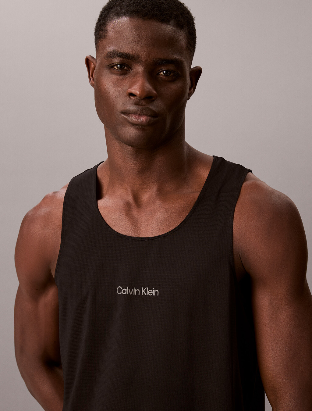 Icon Sport Mesh Tank Top, Black, hi-res