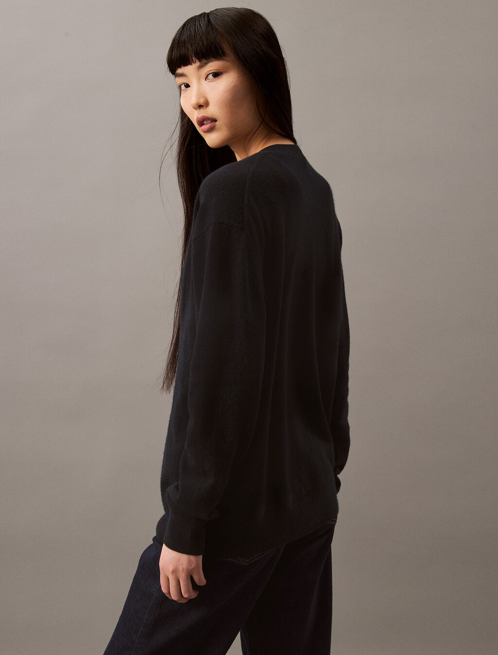 Cashmere Cardigan, Black, hi-res