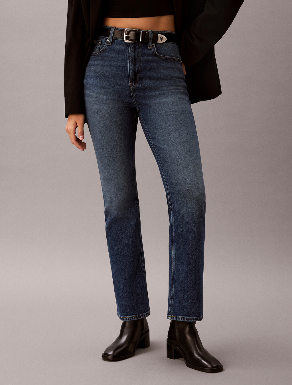 High Rise Bootcut Jeans, NAVY VILLA, hi-res