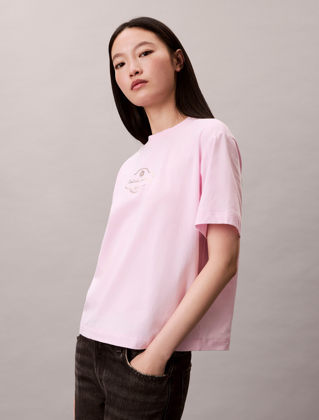 Cocktail Logo Graphic Boxy T-Shirt, Pearly Pink, hi-res