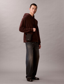 Embossed Woven Slim Reporter, Black, hi-res