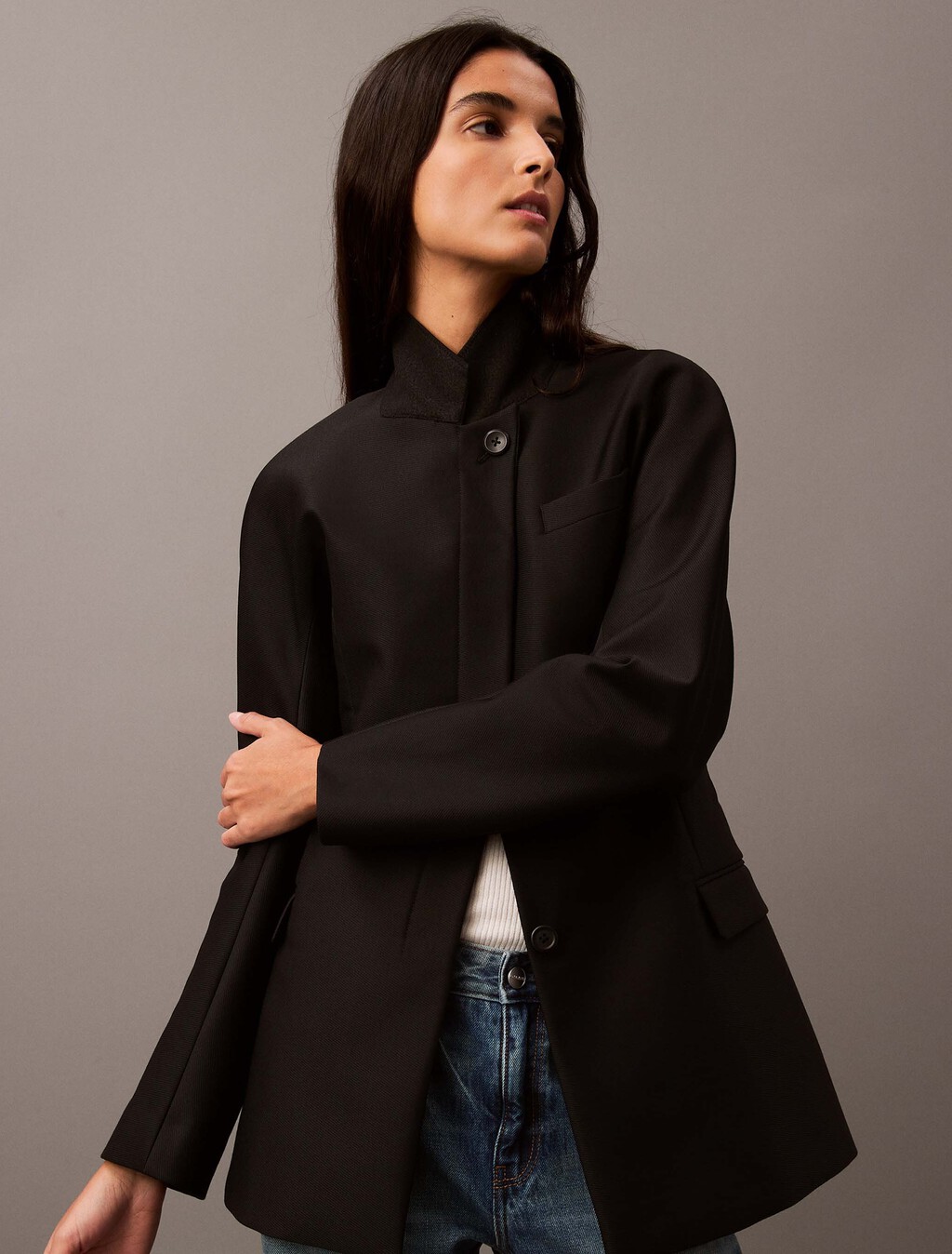 Cavalry Twill Shaped Jacket, Black Beauty, hi-res