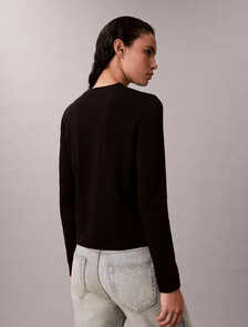 Monogram 標誌長袖 T 恤, Black, hi-res