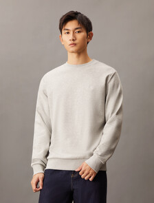 後背 Monogram 標誌印花運動衫, Light Grey Heather, hi-res