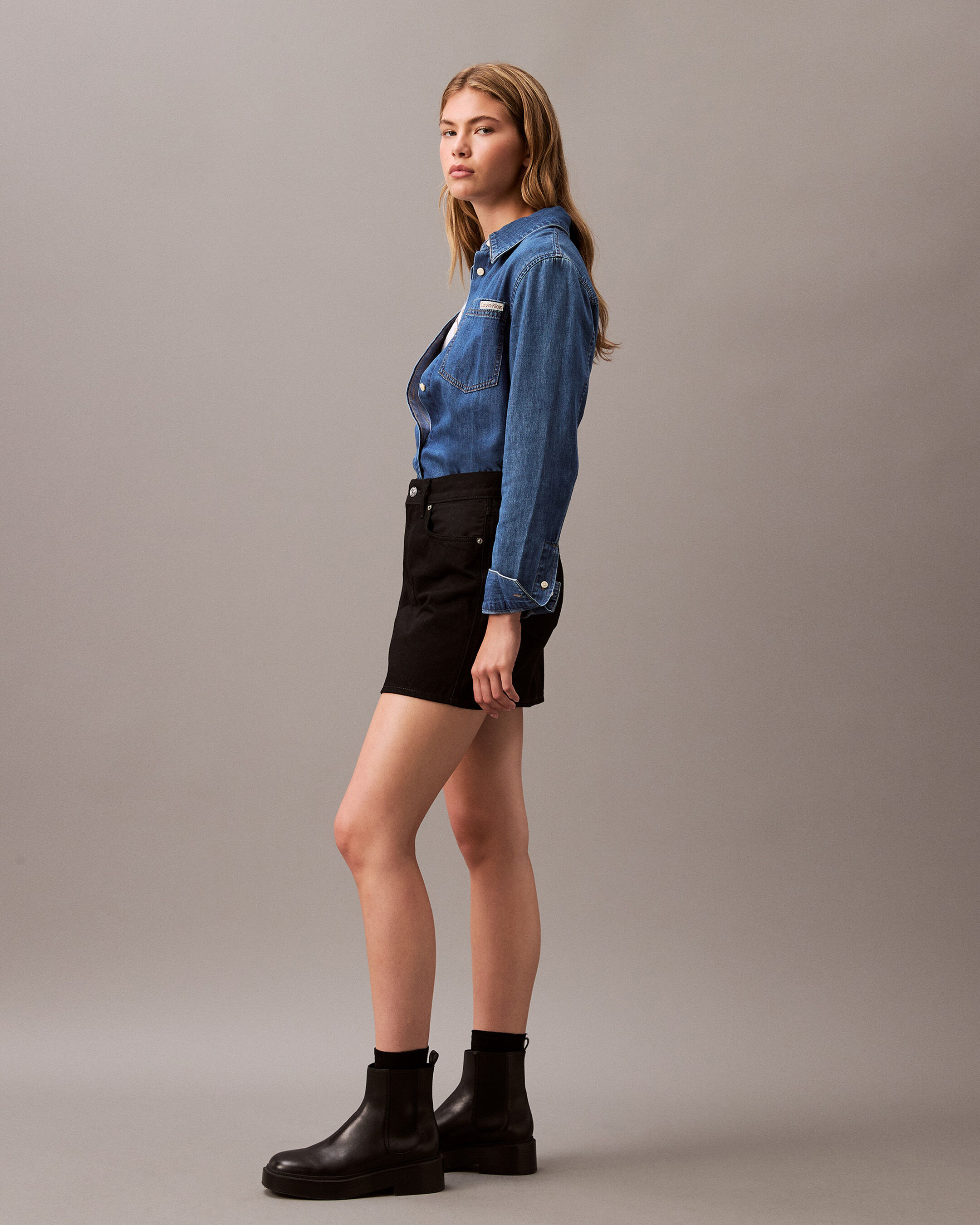 【 】High Rise Denim Mini Skirt★オシャレミニ!! ASOS DESIGN denim high rise mini skirt in vintage blue | ASOS